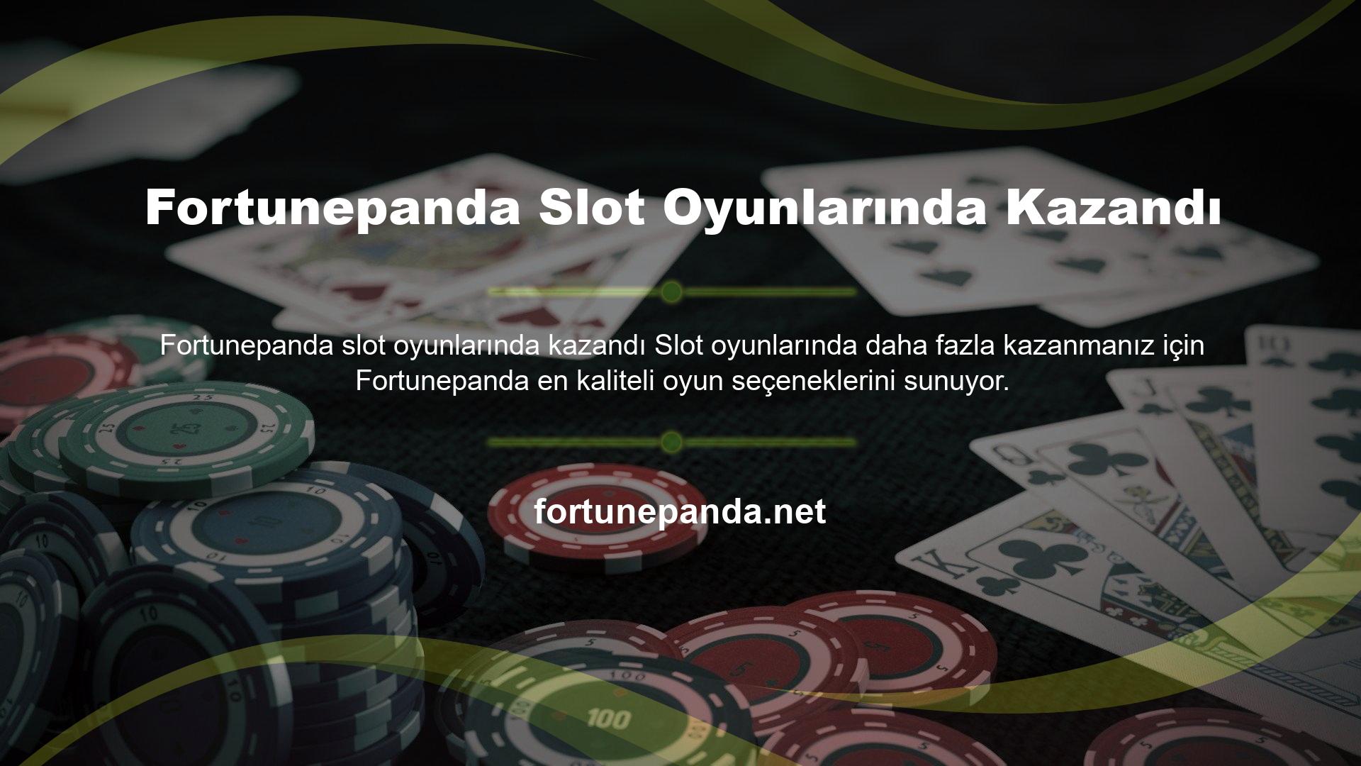 En ünlü oyun sağlayıcıları ve lisanslı slot oyunları Fortunepanda web sitesinde mevcuttur