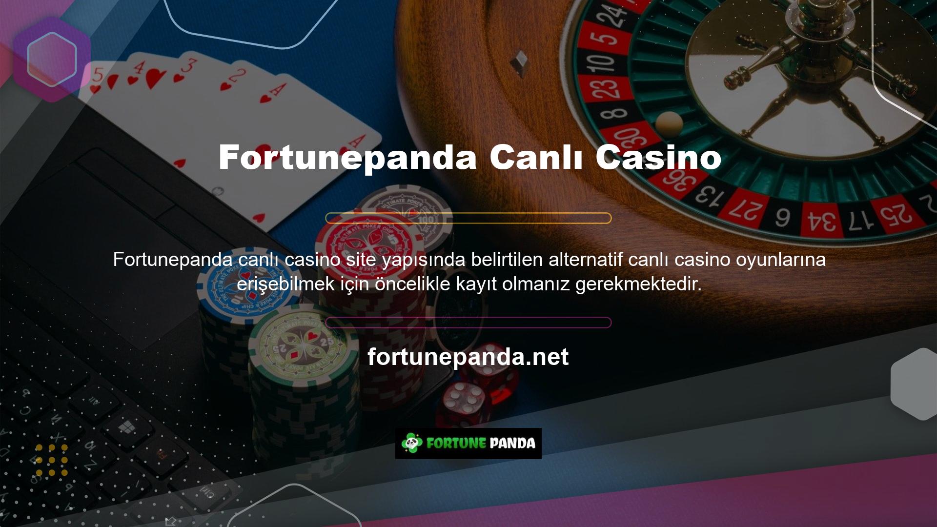 Fortunepanda canlı casino, oyuncuların keyif alabileceği çok çeşitli alternatif oyunlar sunmaktadır